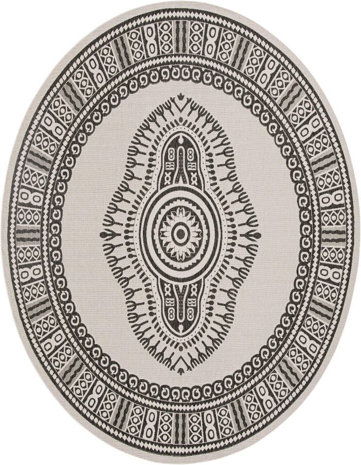Detail image of 12' x 12' Easy-Clean Traditional Indoor / Outdoor Round Rug