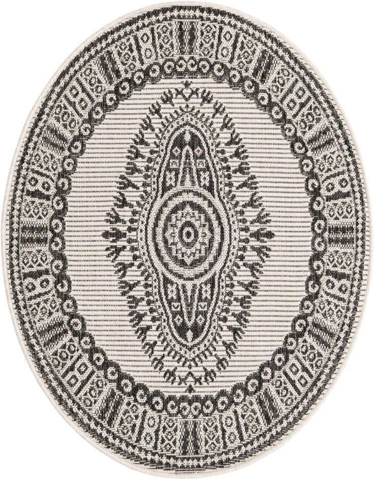 Detail image of 3' x 3' Easy-Clean Traditional Indoor / Outdoor Round Rug