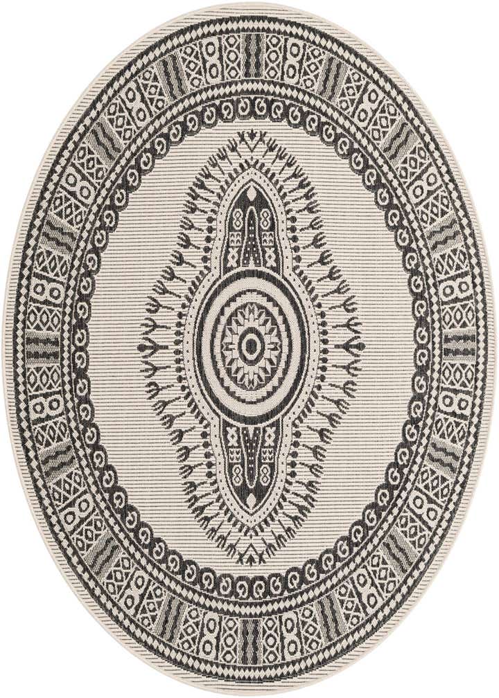 6' x 6' Easy-Clean Traditional Indoor / Outdoor Round Rug