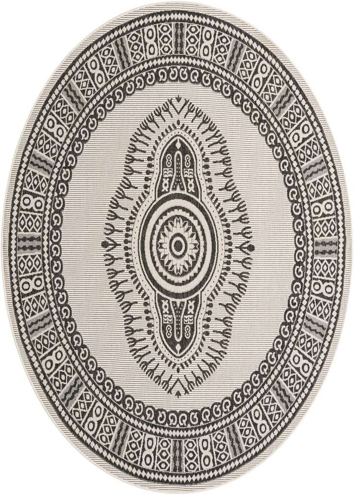 7' 10 x 7' 10 Easy-Clean Traditional Indoor / Outdoor Round Rug