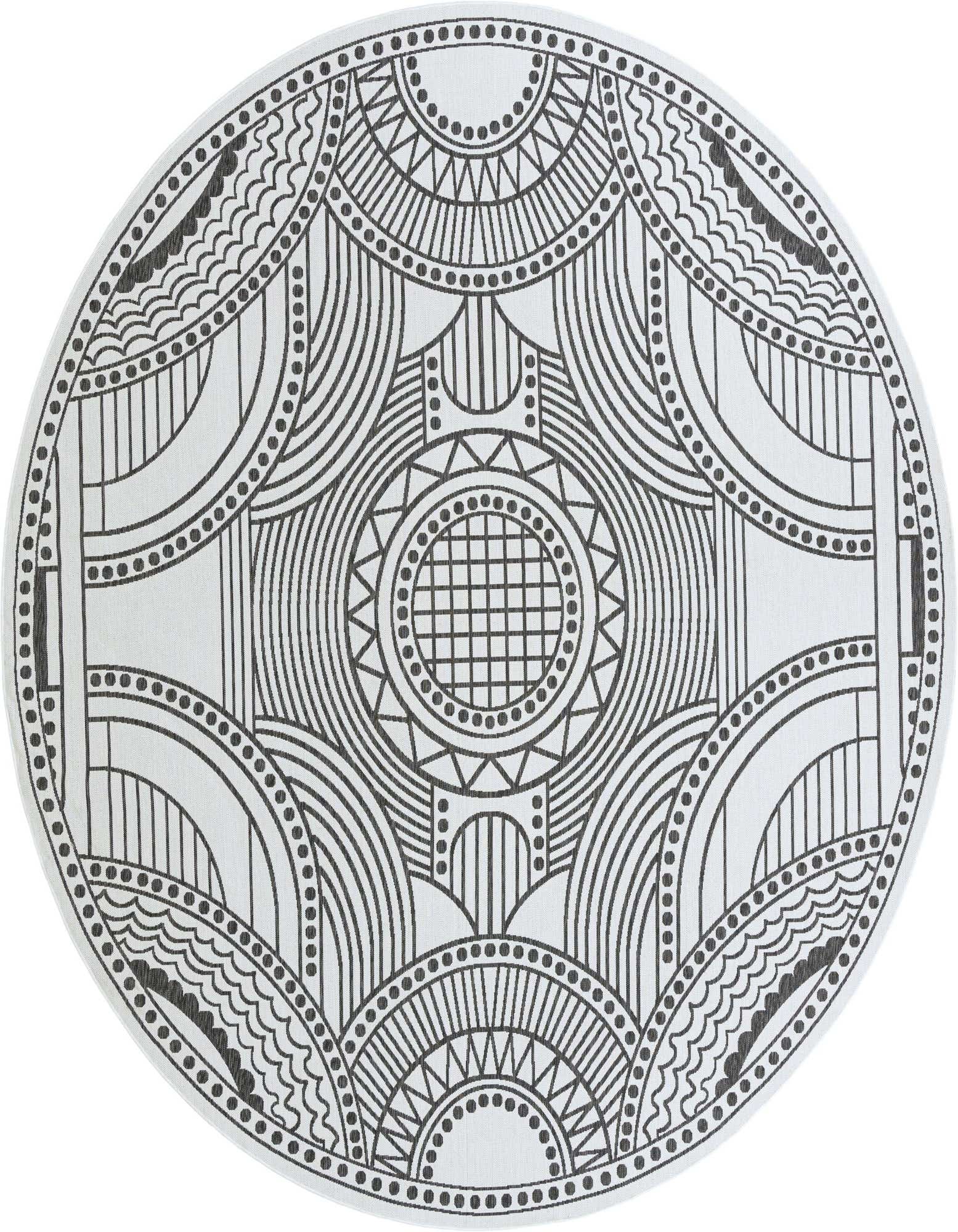 13' x 13' Easy-Clean Traditional Indoor / Outdoor Round Rug