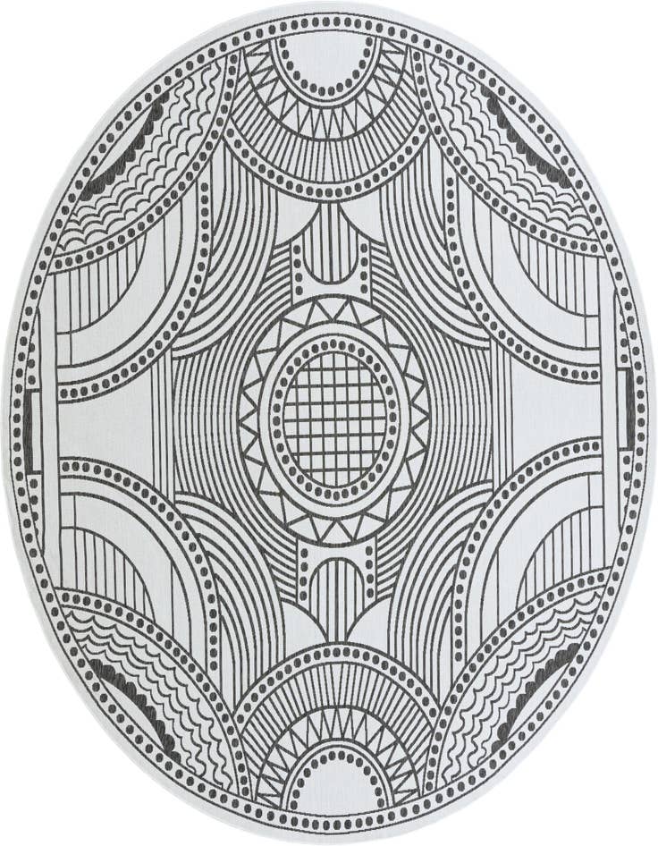 Detail image of 13' x 13' Easy-Clean Traditional Indoor / Outdoor Round Rug