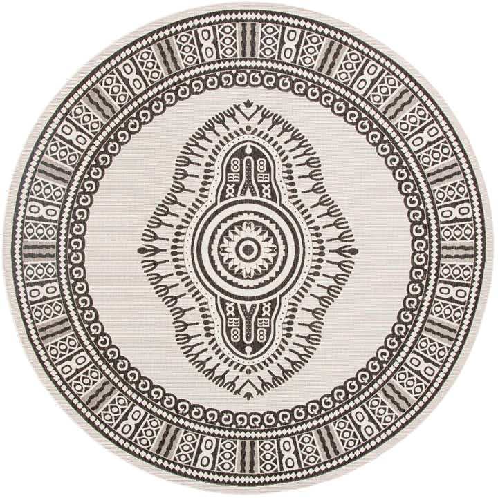 13' x 13' Easy-Clean Traditional Indoor / Outdoor Round Rug