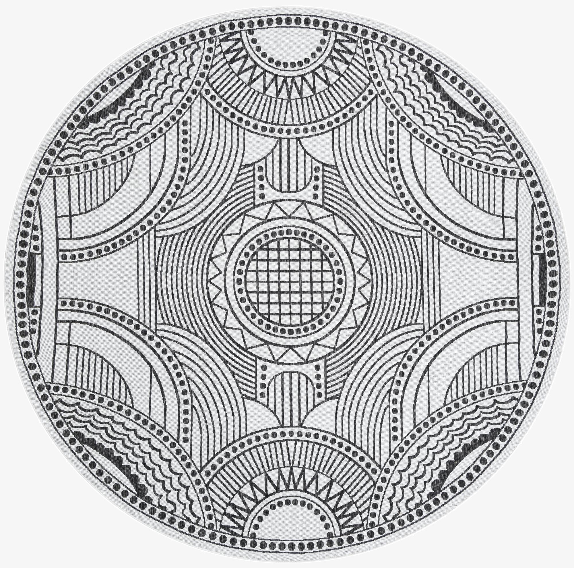 Primary image 10' x 10'  Washable Traditional Indoor / Outdoor Round Rug