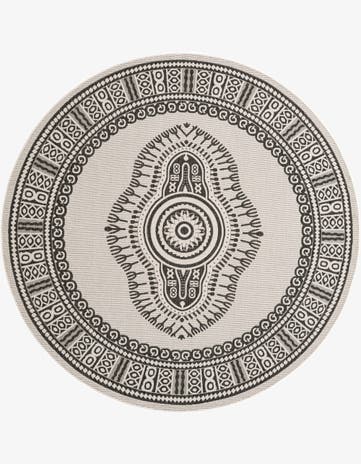 10' x 10' Easy-Clean Traditional Indoor / Outdoor Round Rug