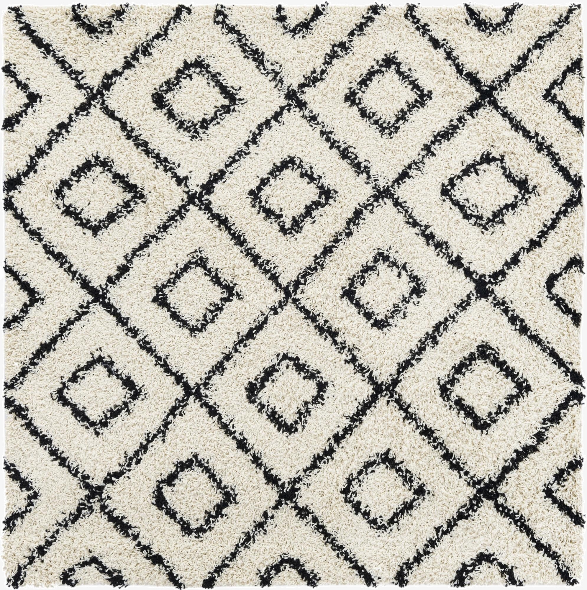 160cm x 160cm Trellis Shag Square Rug