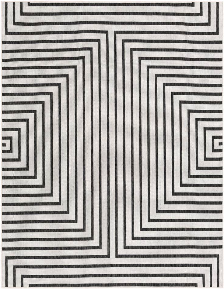 Detail image of 7' 10 x 7' 10 Easy-Clean Modern Indoor / Outdoor Square Rug