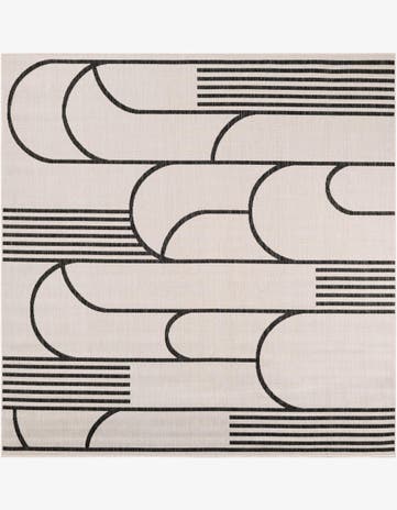 7' 10 x 7' 10 Easy-Clean Modern Indoor / Outdoor Square Rug