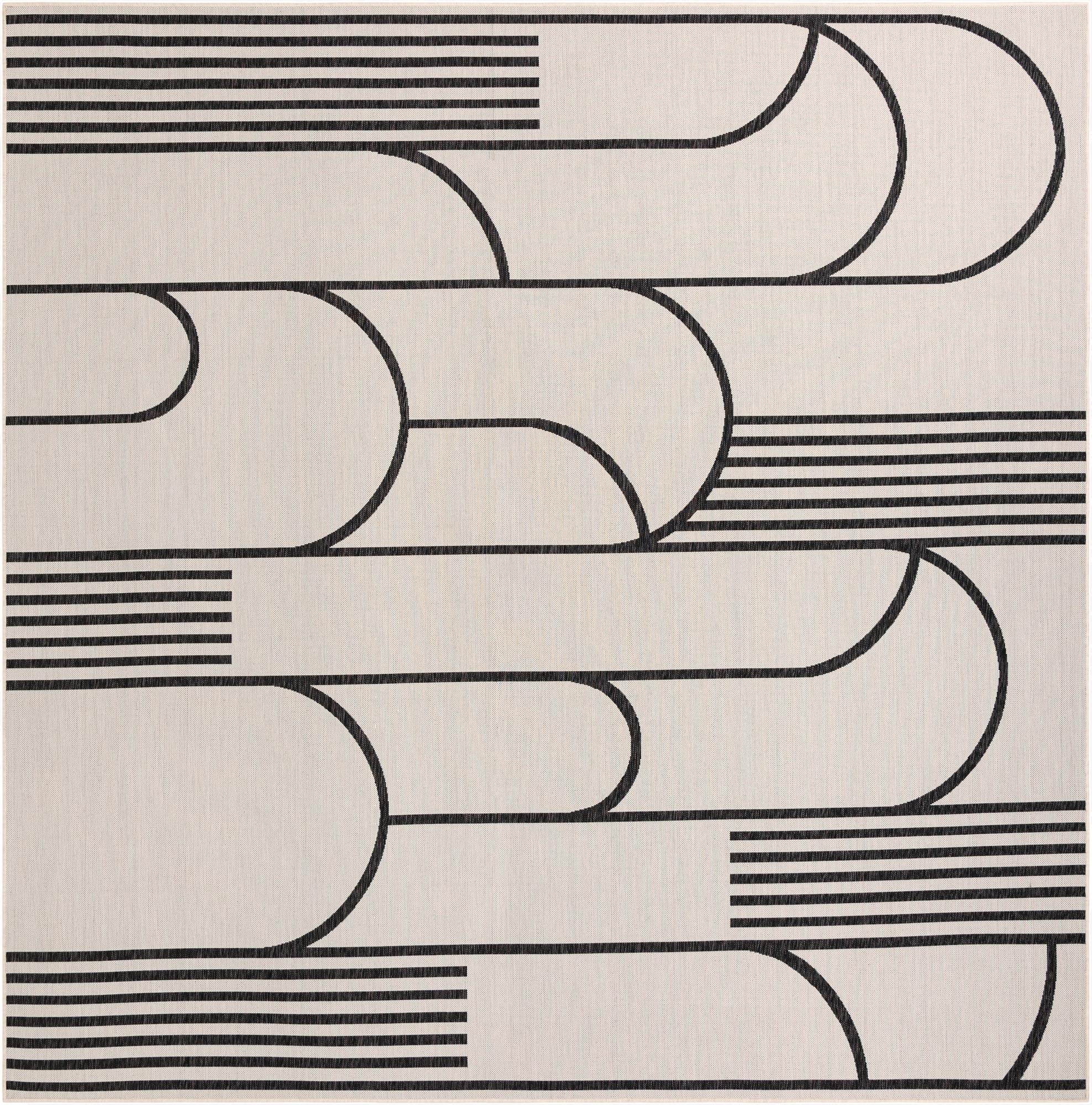 12' x 12'  Washable Modern Indoor / Outdoor Square Rug