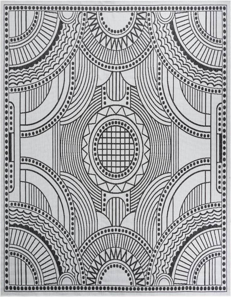 Detail image of 10' x 10' Easy-Clean Traditional Indoor / Outdoor Square Rug