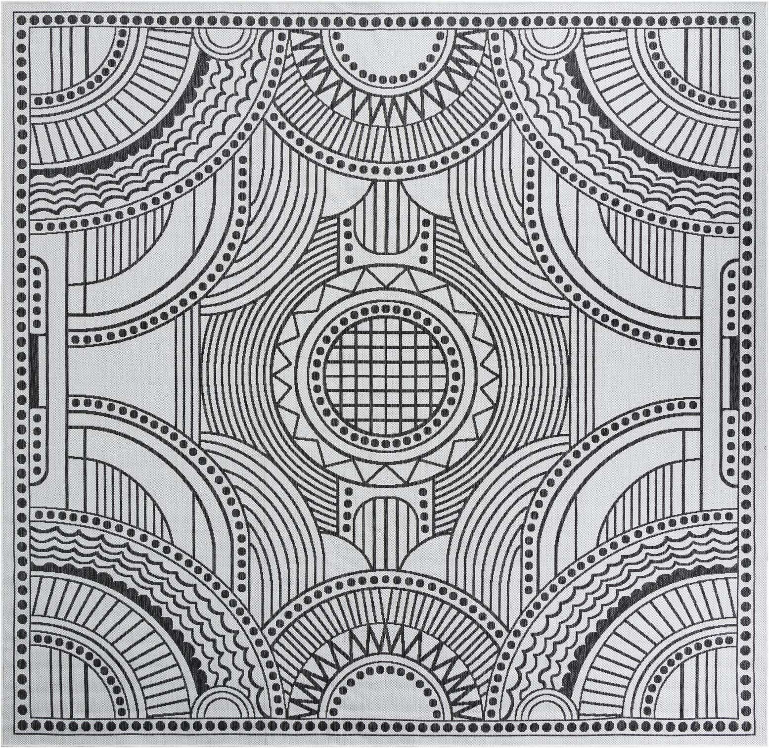 10' x 10' Easy-Clean Traditional Indoor / Outdoor Square Rug