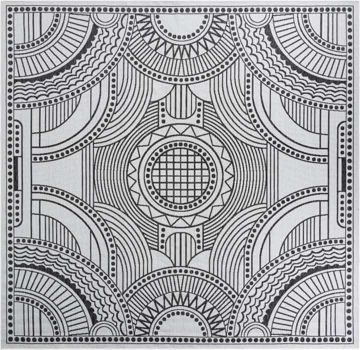 10' x 10' Easy-Clean Traditional Indoor / Outdoor Square Rug