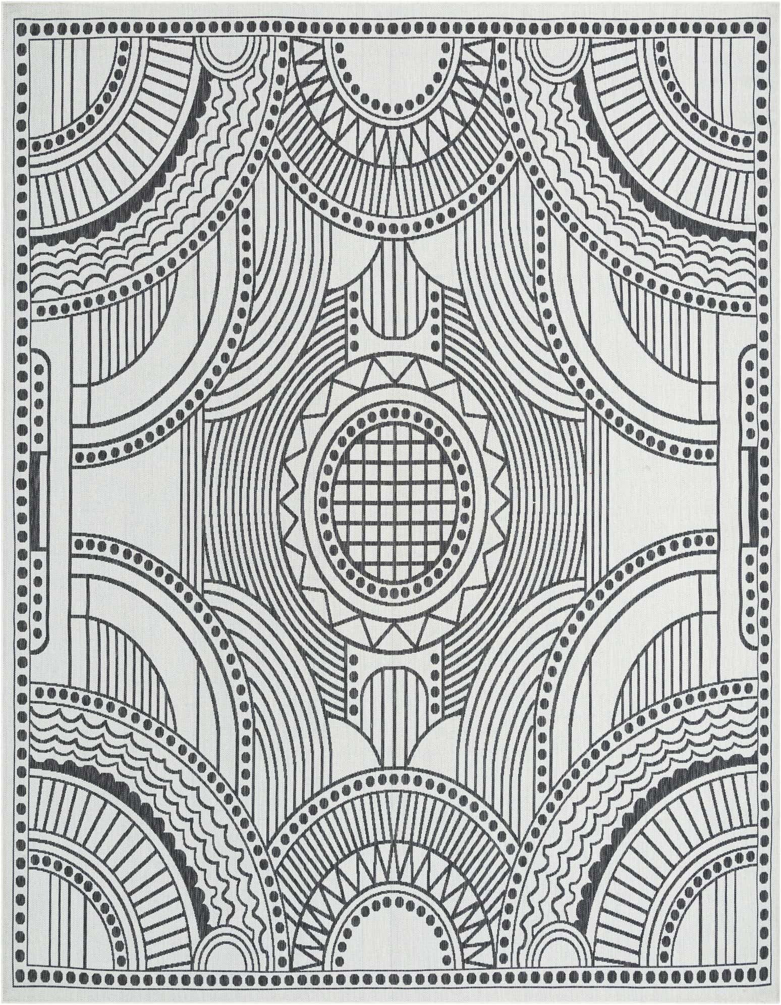 12' x 12' Easy-Clean Traditional Indoor / Outdoor Square Rug