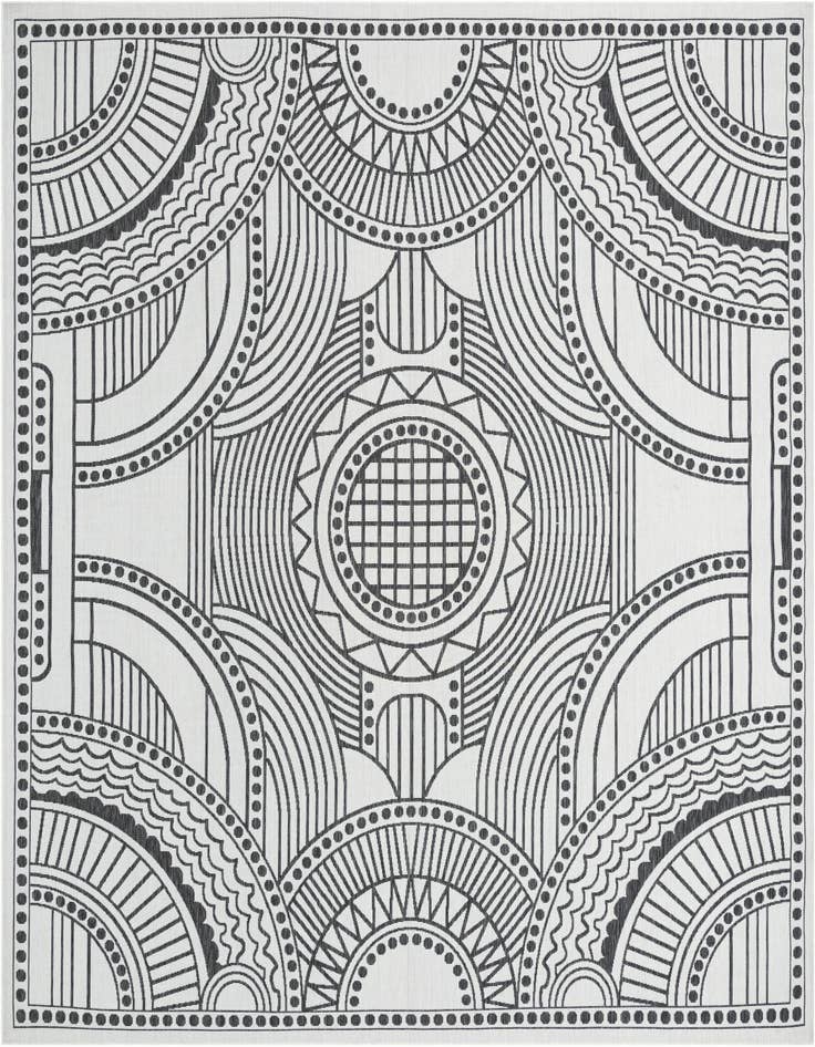 Detail image of 12' x 12' Easy-Clean Traditional Indoor / Outdoor Square Rug
