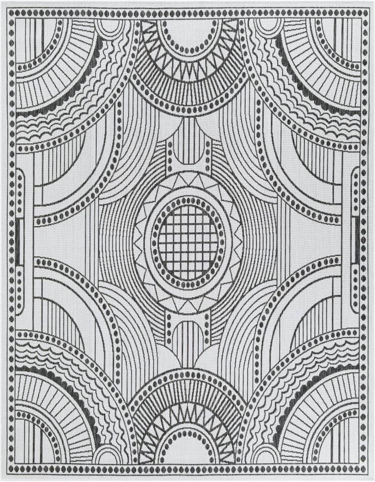 Detail image of 7' 10 x 7' 10 Easy-Clean Traditional Indoor / Outdoor Square Rug