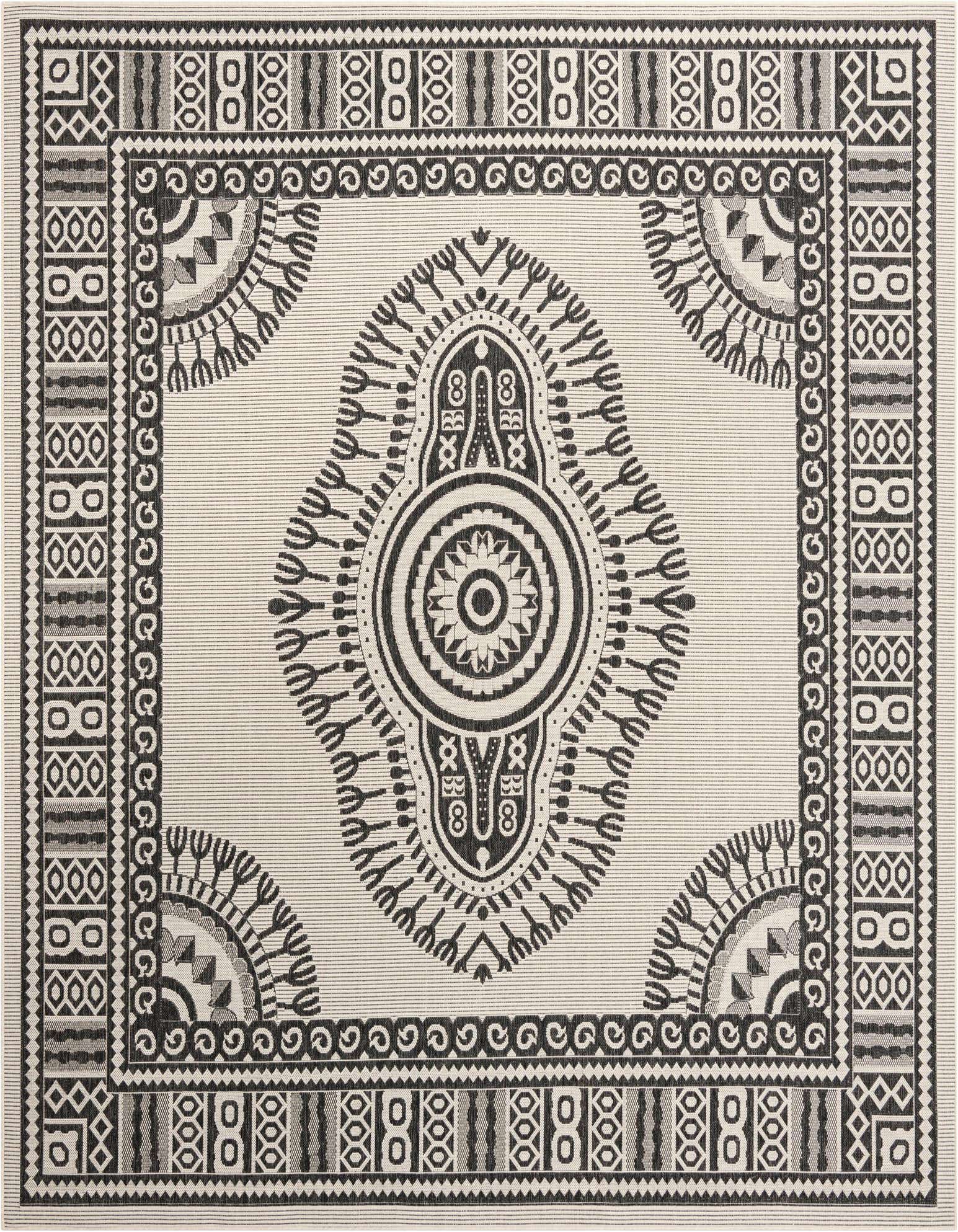 10' x 10' Easy-Clean Traditional Indoor / Outdoor Square Rug