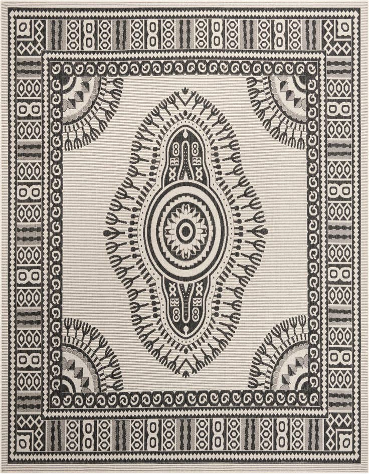 Detail image of 10' x 10' Easy-Clean Traditional Indoor / Outdoor Square Rug