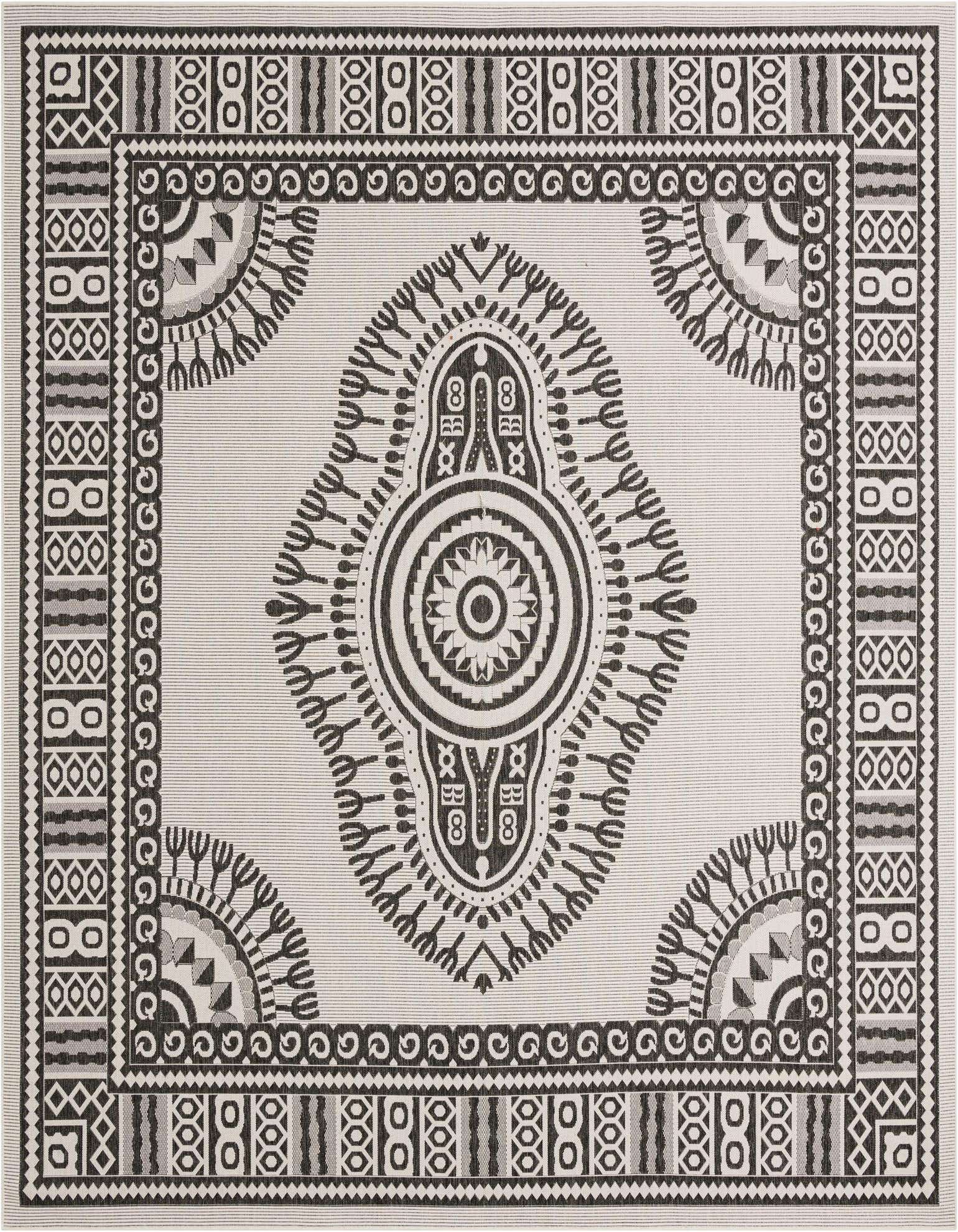 12' x 12' Easy-Clean Traditional Indoor / Outdoor Square Rug