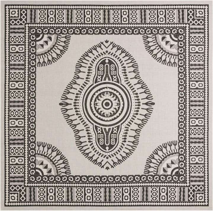 12' x 12' Easy-Clean Traditional Indoor / Outdoor Square Rug