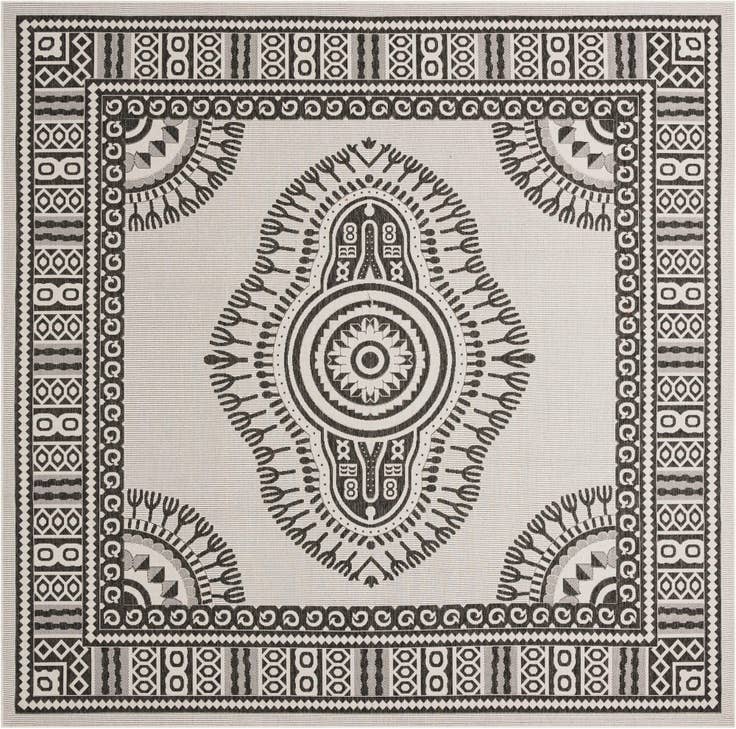 Detail image of 12' x 12' Easy-Clean Traditional Indoor / Outdoor Square Rug