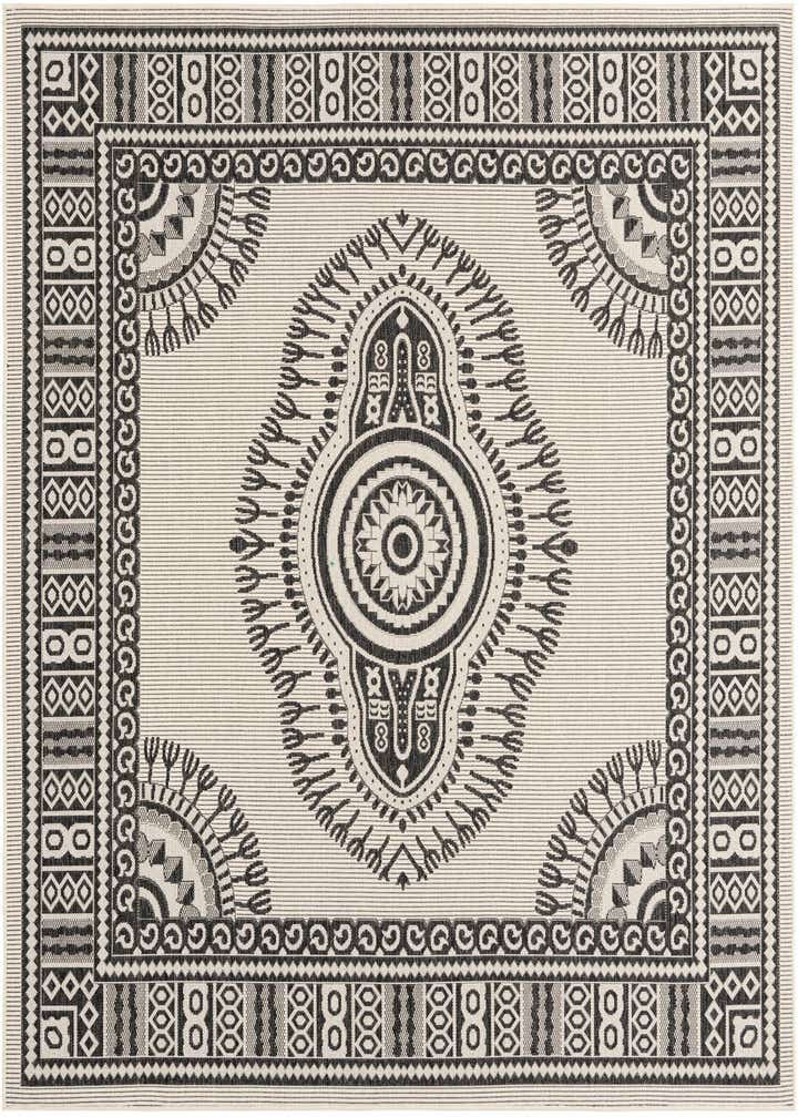 7' 10 x 7' 10 Easy-Clean Traditional Indoor / Outdoor Square Rug