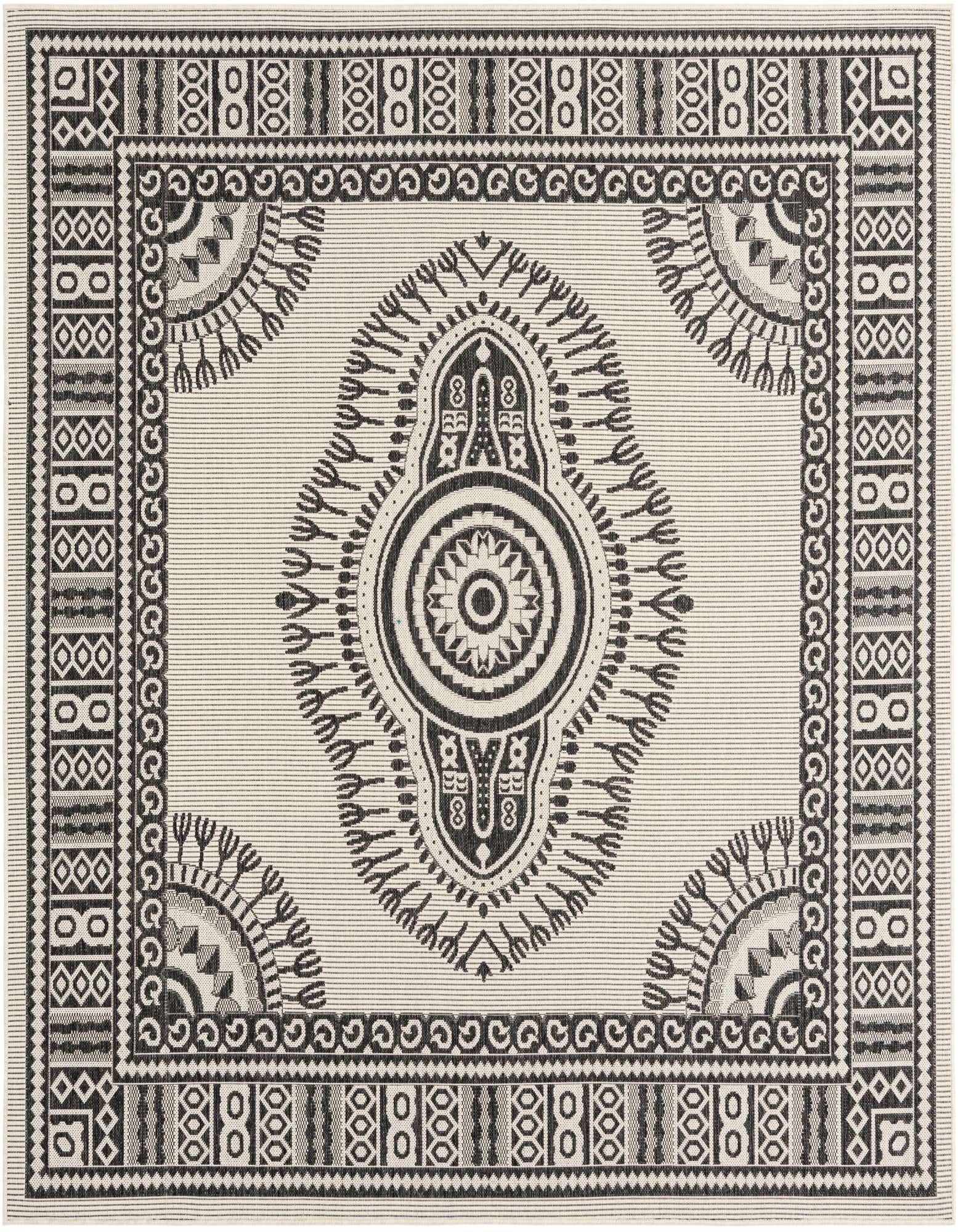 7' 10 x 7' 10 Easy-Clean Traditional Indoor / Outdoor Square Rug