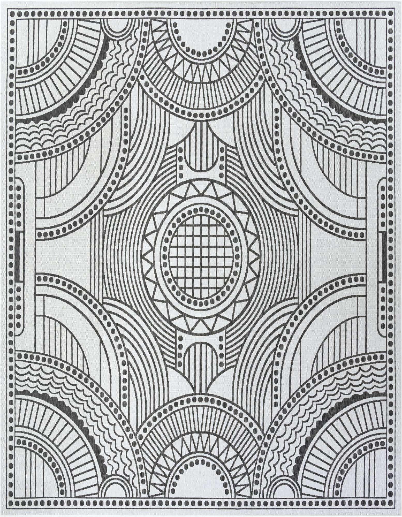 13' x 13' Easy-Clean Traditional Indoor / Outdoor Square Rug