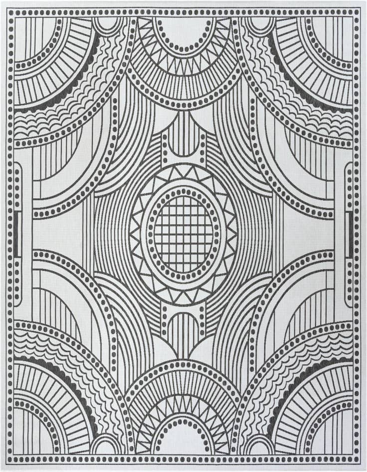 Detail image of 13' x 13' Easy-Clean Traditional Indoor / Outdoor Square Rug