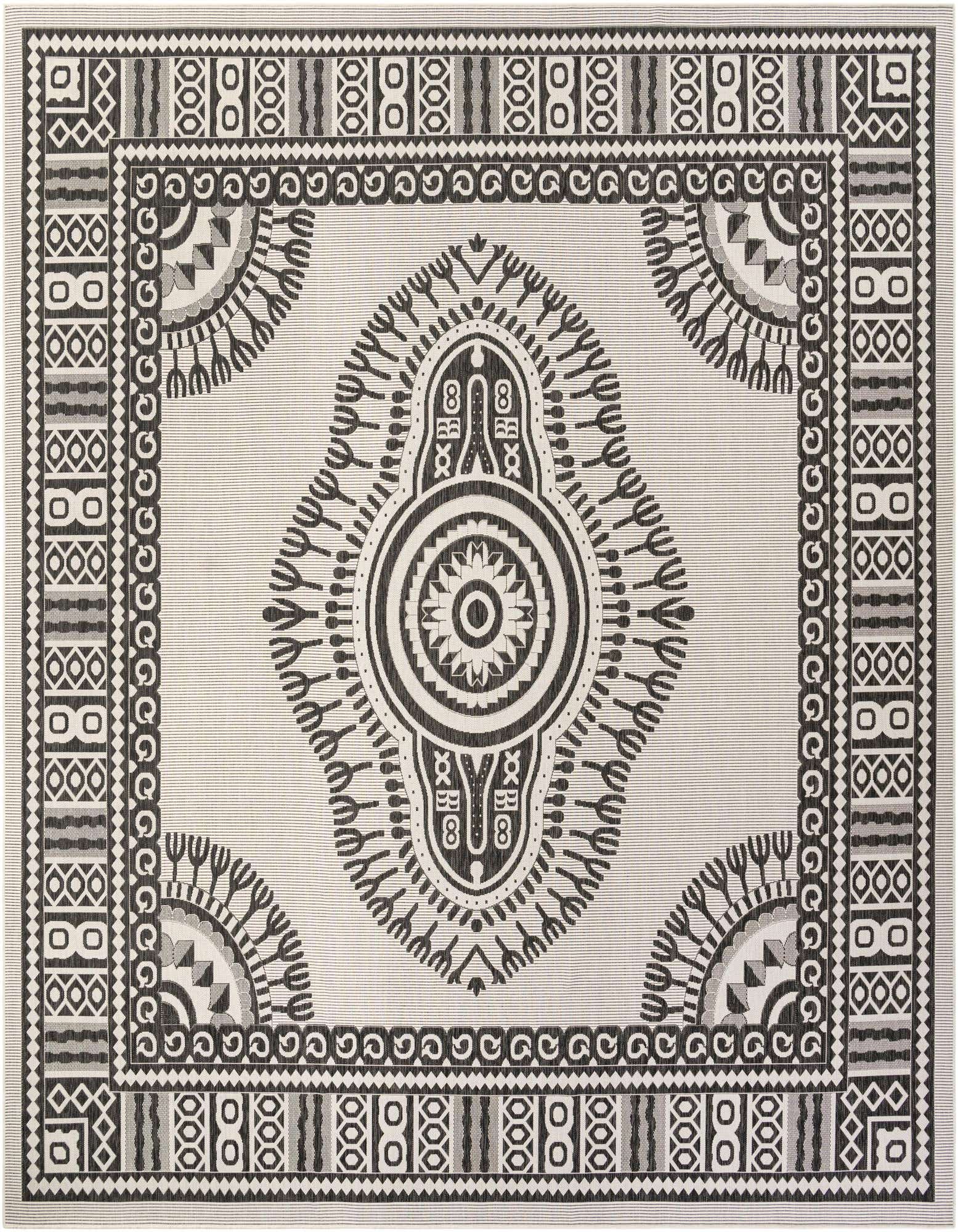 13' x 13' Easy-Clean Traditional Indoor / Outdoor Square Rug