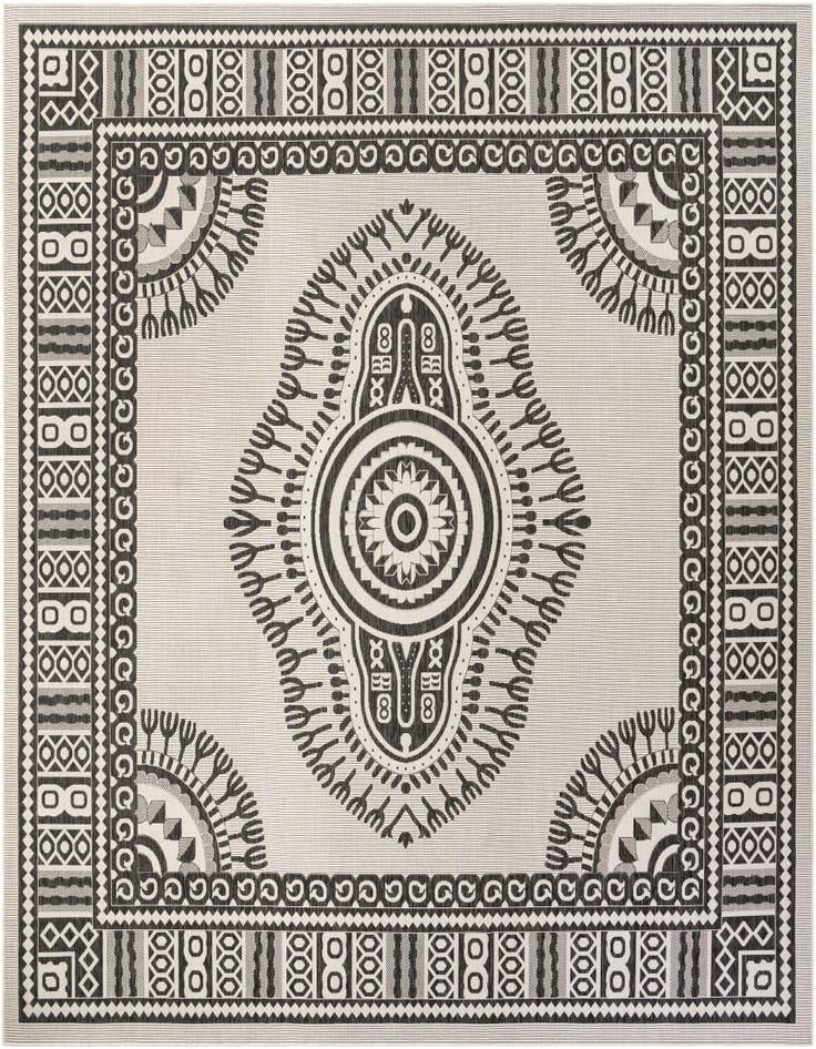 Detail image of 13' x 13' Easy-Clean Traditional Indoor / Outdoor Square Rug