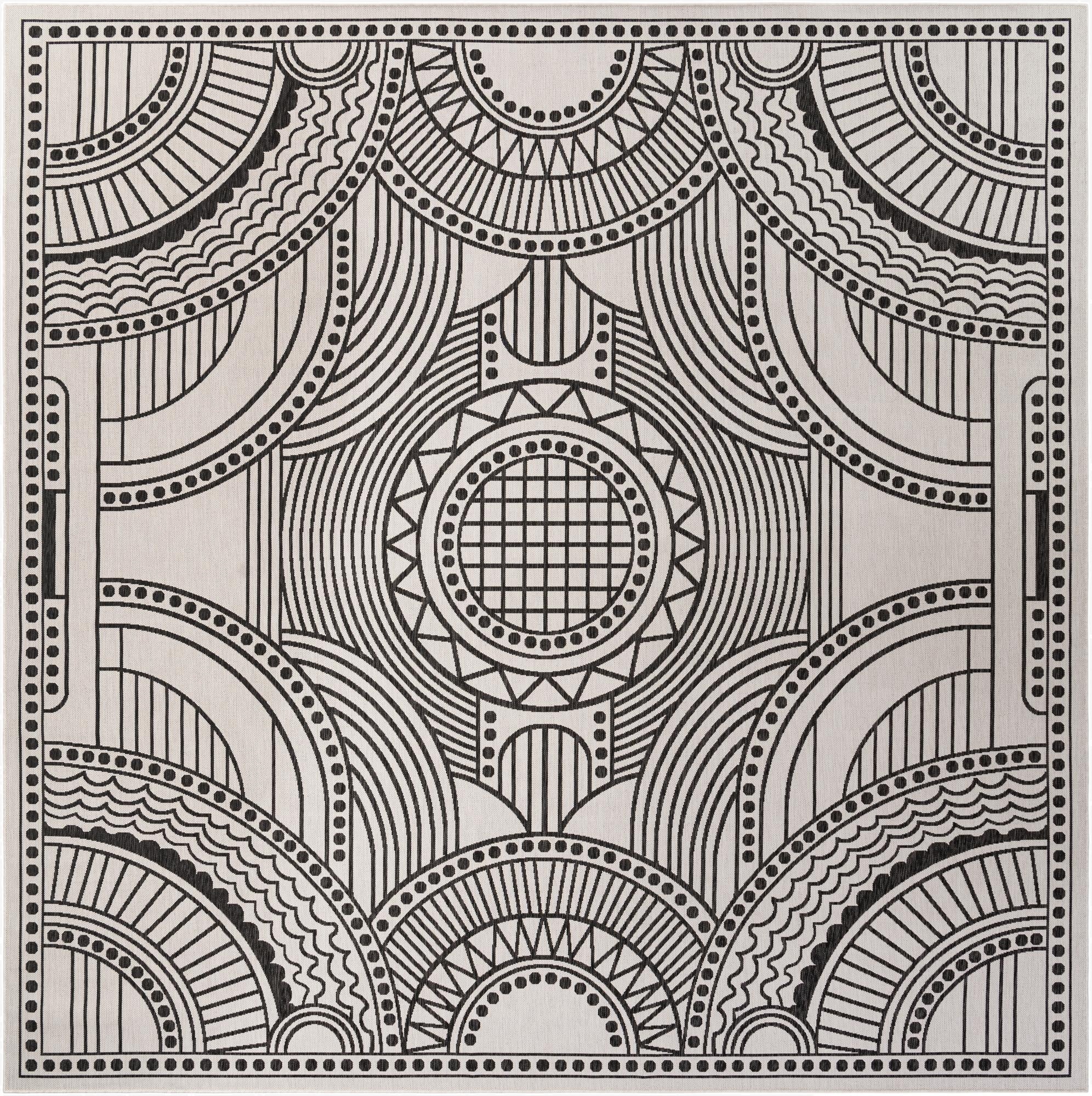 Primary image 13' x 13'  Washable Traditional Indoor / Outdoor Square Rug