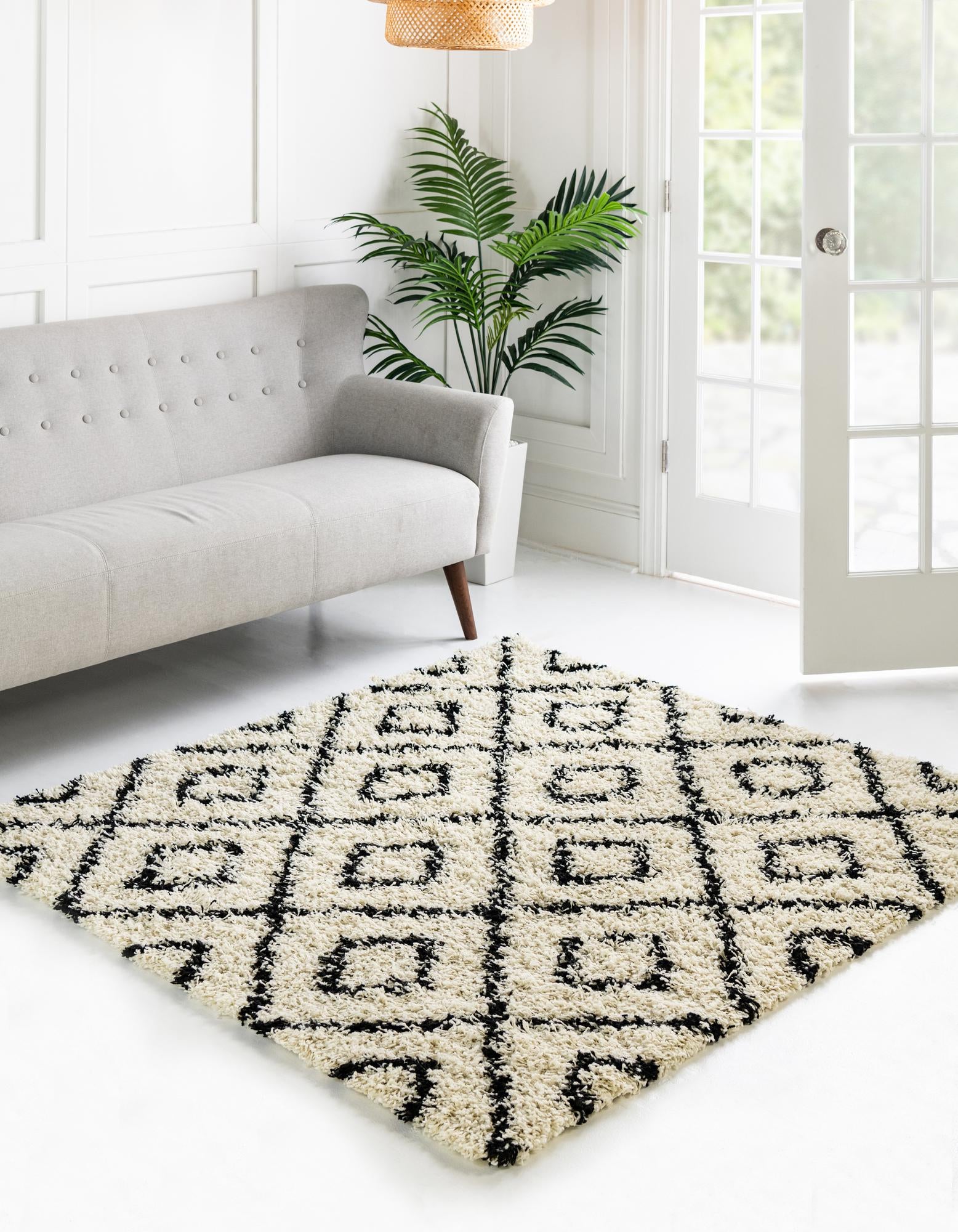 5' 3 x 5' 3 Trellis Shag Square Rug