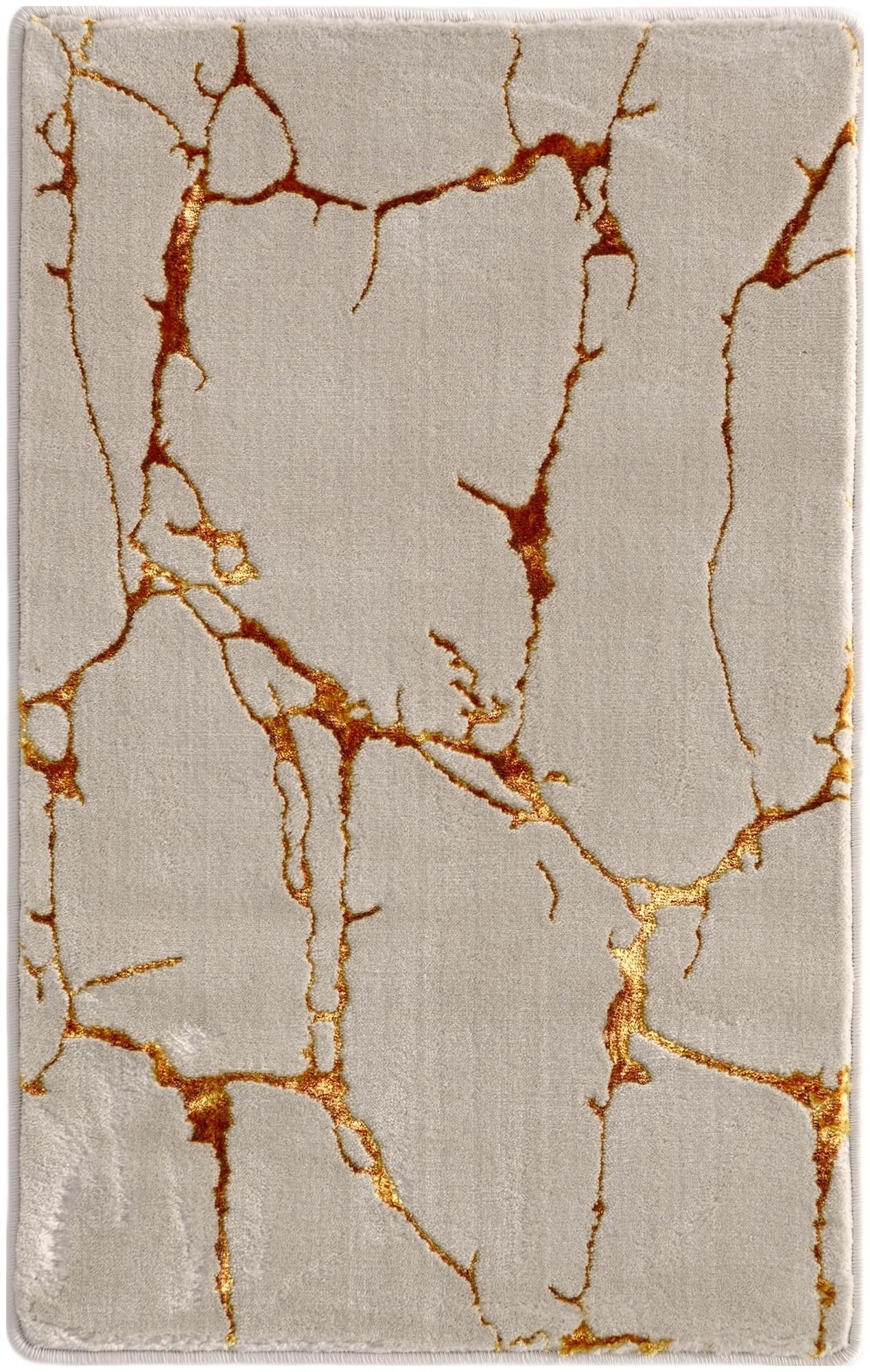 White and Gold Vogue Geo Rug