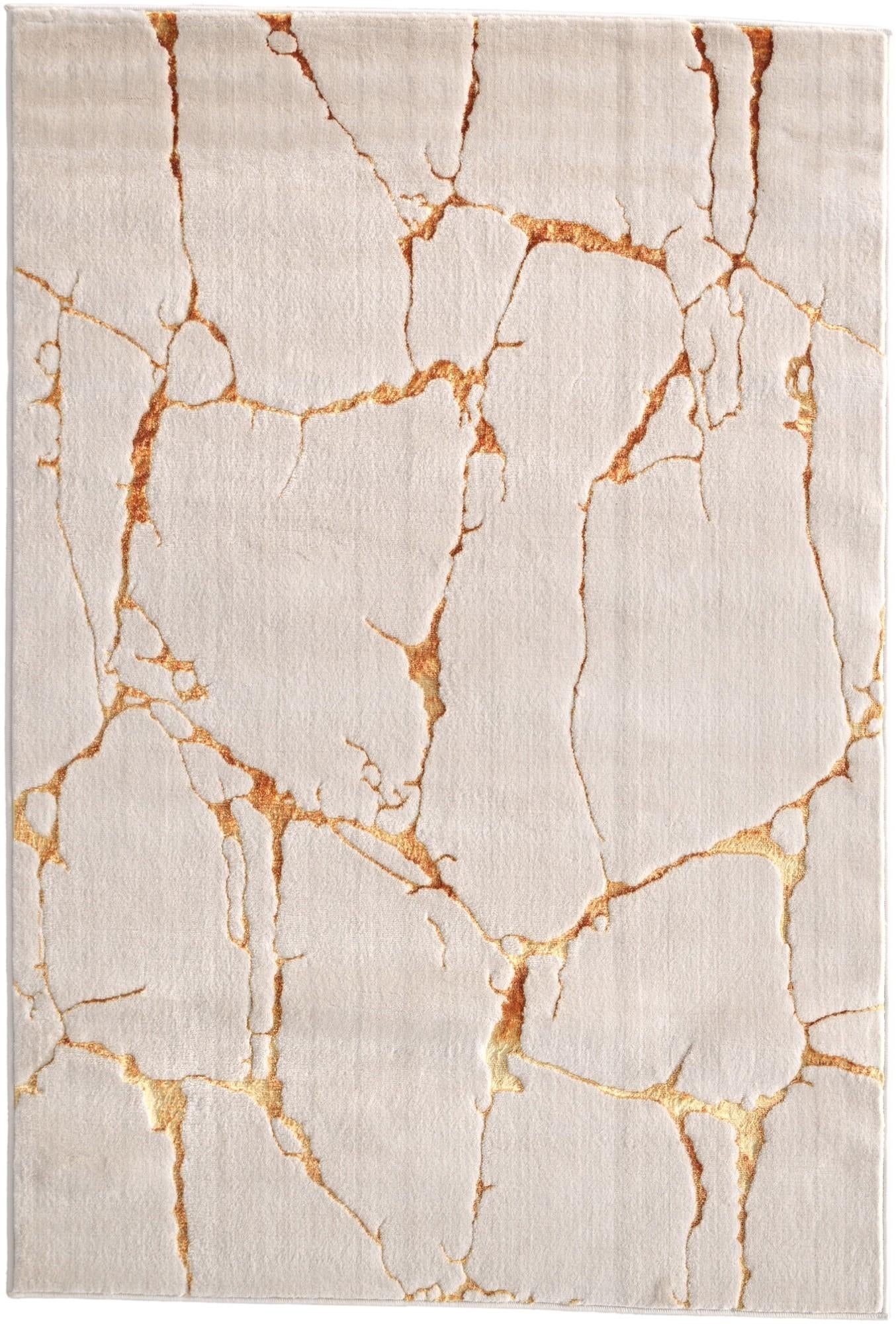 White and Gold Vogue Geo Rug