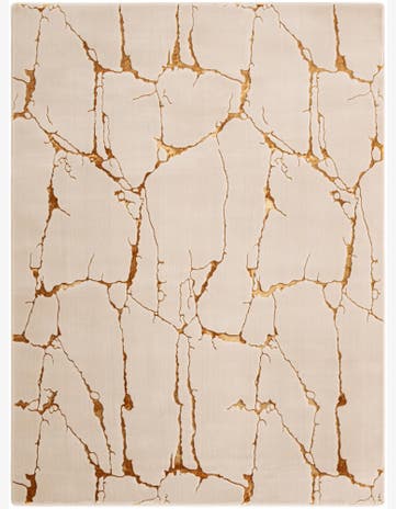 White and Gold Vogue Geo Rug