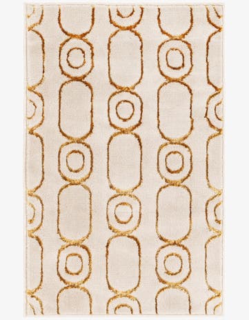 White and Gold Vogue Geo Rug