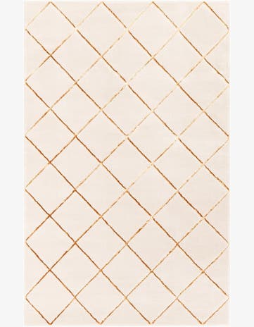 White and Gold Vogue Geo Rug