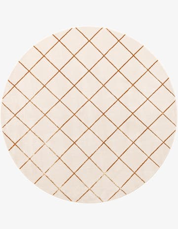 White and Gold Vogue Geo Round Rug