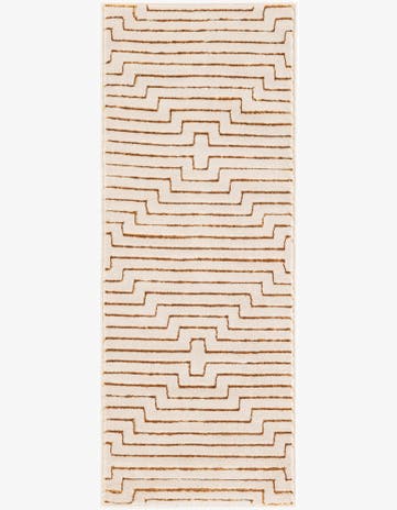 White and Gold Vogue Geo Runner Rug