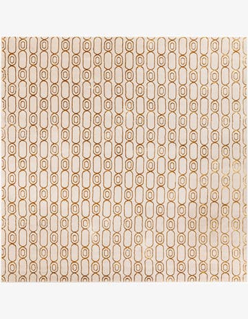 White and Gold Vogue Geo Square Rug