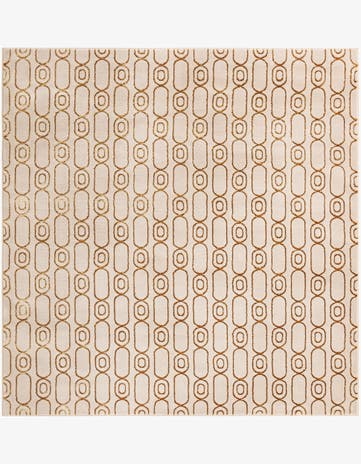 White and Gold Vogue Geo Square Rug