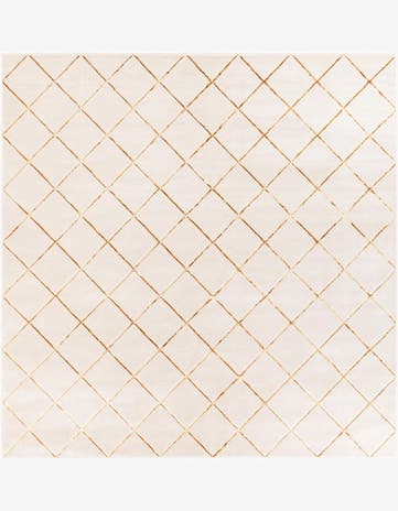 White and Gold Vogue Geo Square Rug