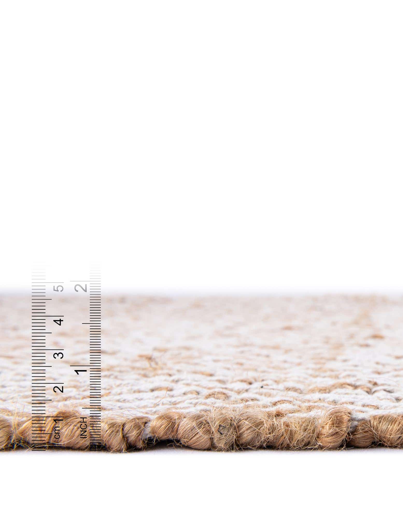 Custom White and Natural Handmade Braided Jute Rug