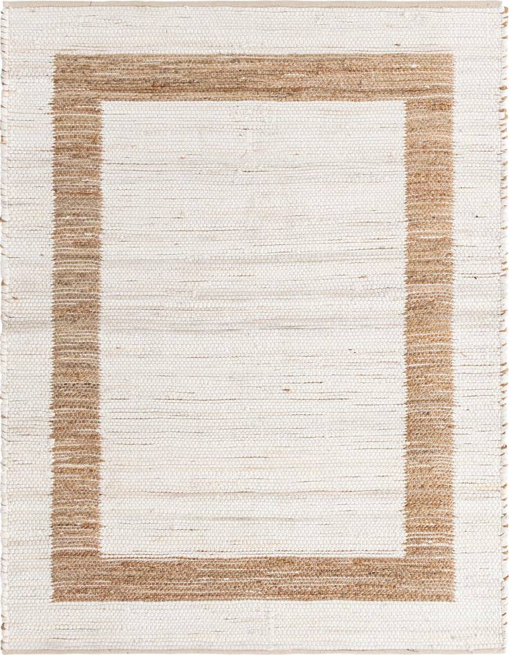Detail image of 5' 1 x 8' Hand Woven Chindi Jute Rug