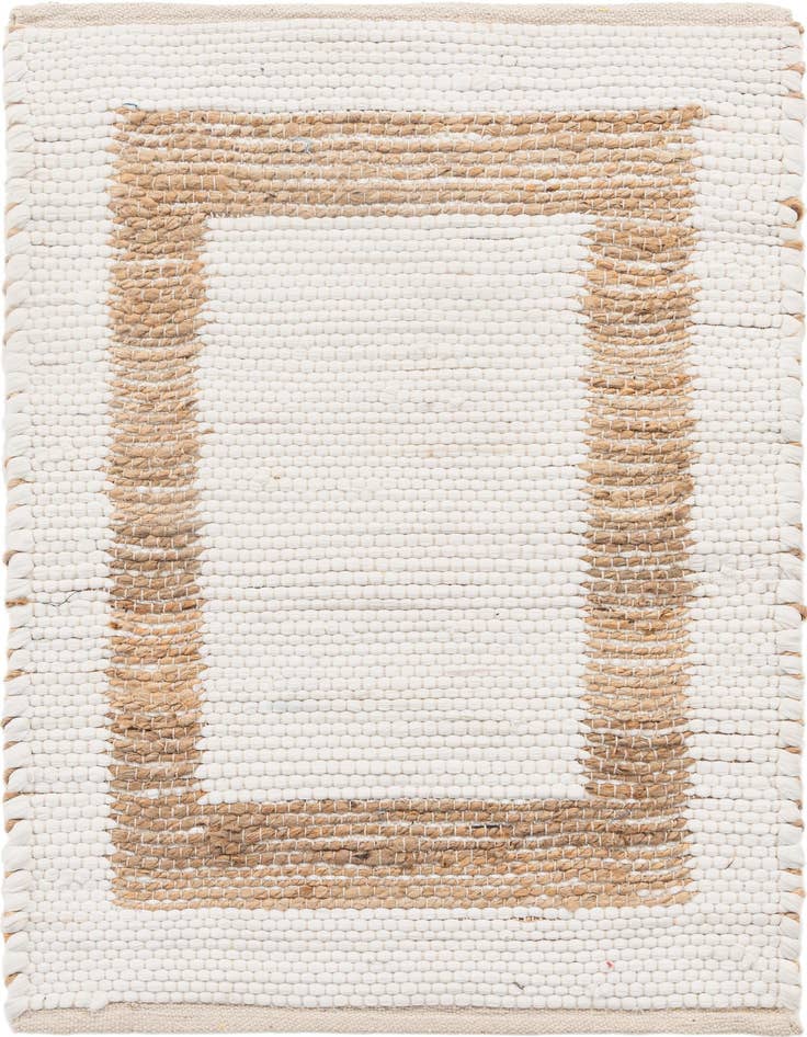 Detail image of 2' x 3' 1 Hand Woven Chindi Jute Rug