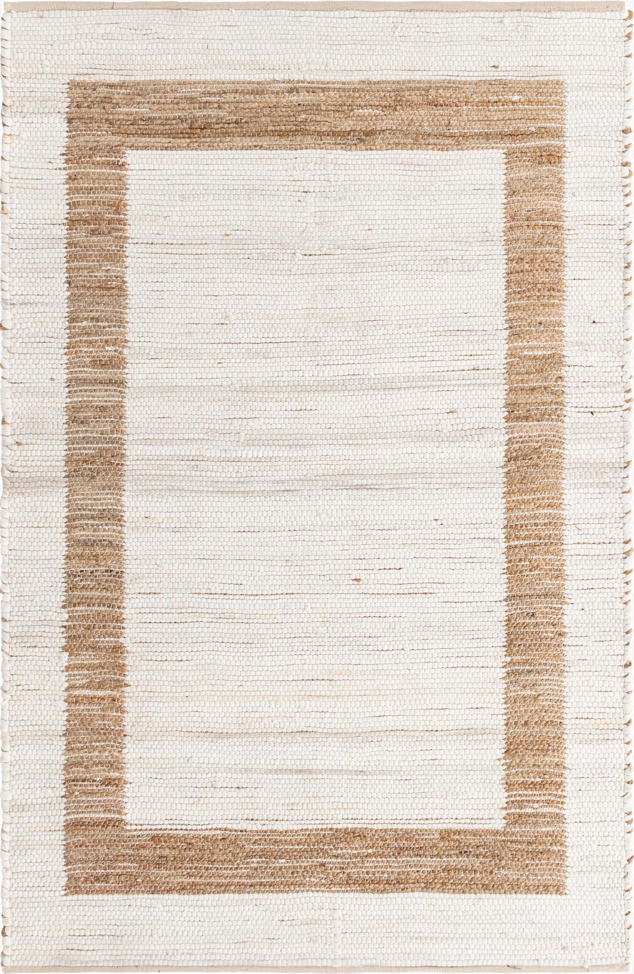5' 1 x 8'  Hand Woven Chindi Jute Rug