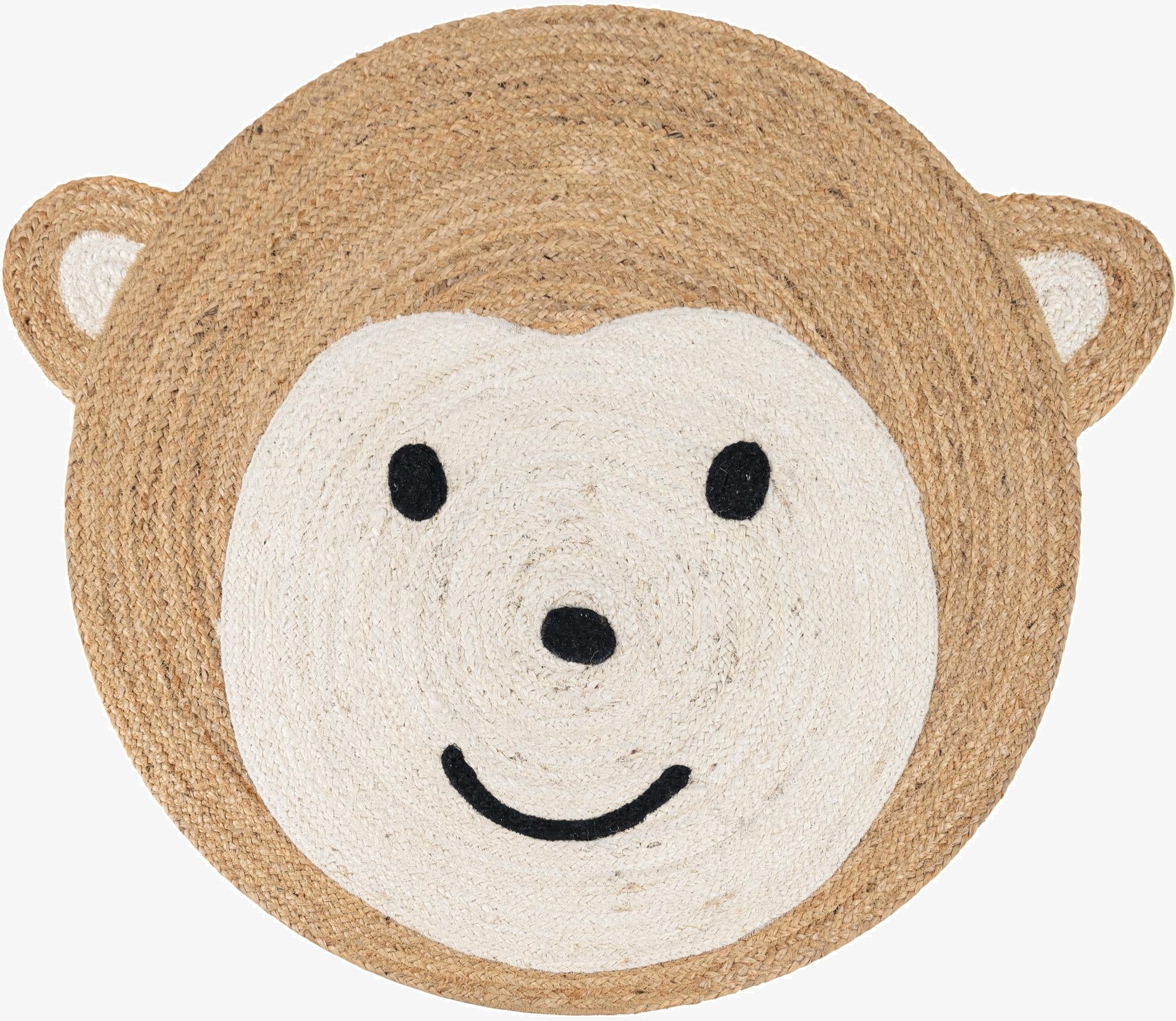 4' 1 x 4' 1  Hand Braided Kids Braided Jute Round Rug