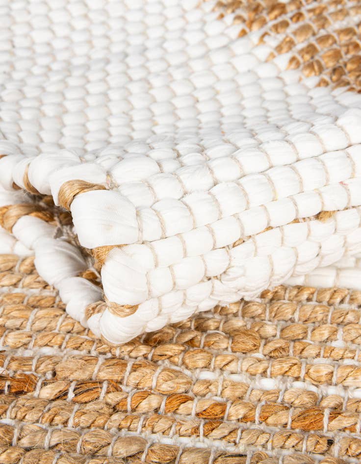 Detail image of 2' 2 x 6' 1  Hand Woven Chindi Jute Runner Rug