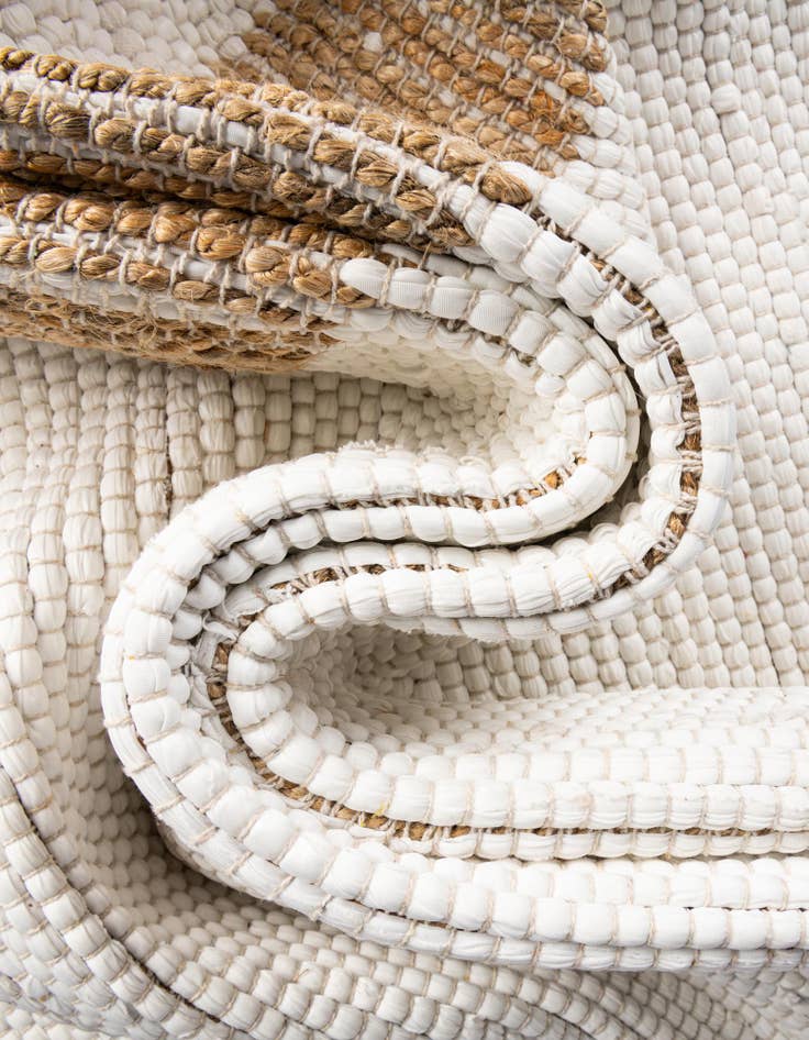 Detail image of 2' 2 x 6' 1  Hand Woven Chindi Jute Runner Rug