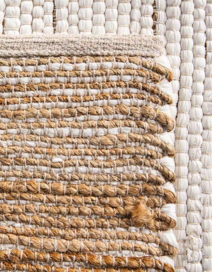 Detail image of 2' 2 x 6' 1  Hand Woven Chindi Jute Runner Rug